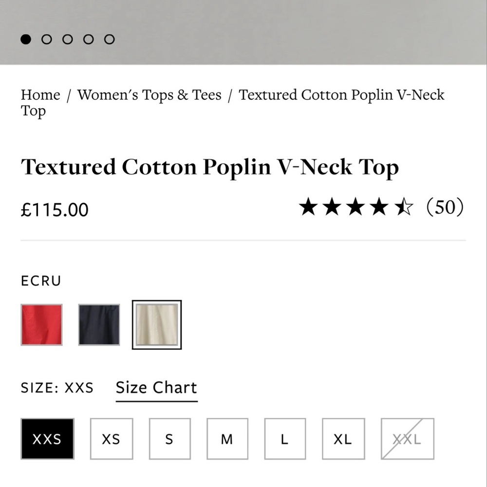 Toast Textured Cotton Poplin V-Neck Top XL - Picture 15 of 15